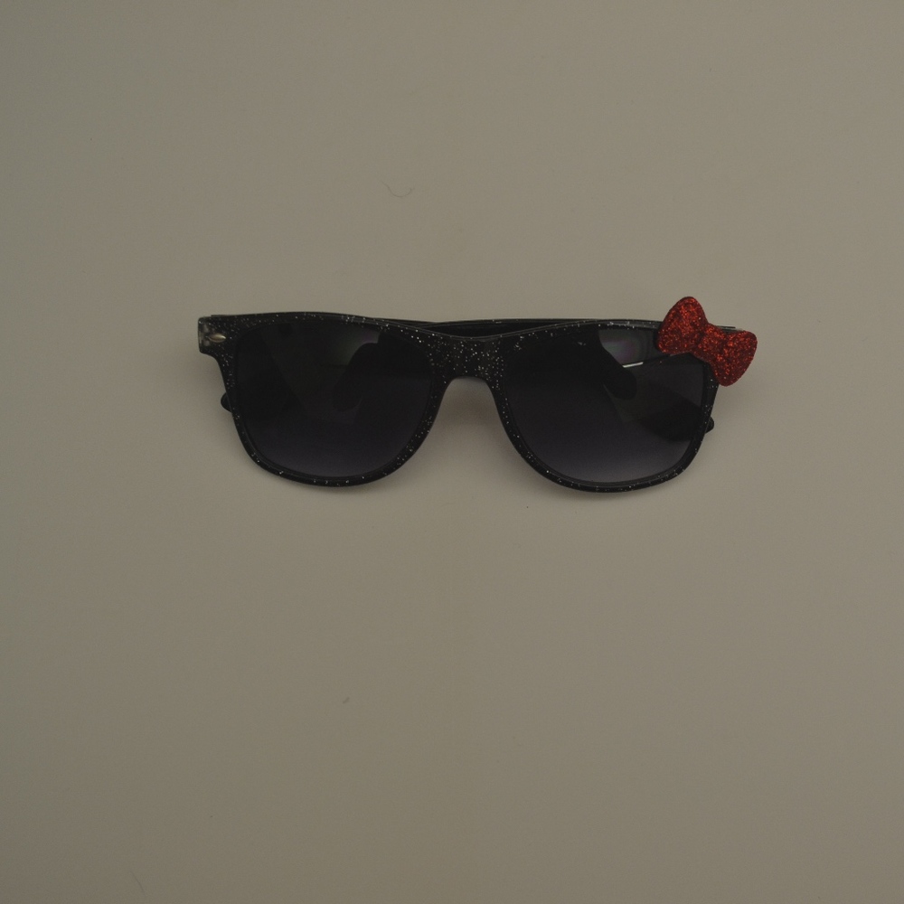 Black Sparkle Sunglasses with red bow